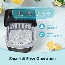 26 lbs/24H Countertop Ice Maker Machine - Quick 6-Min Ice, Auto-Cleaning, 9 Bull