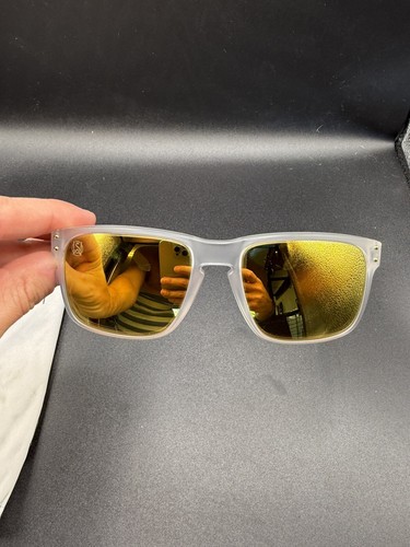 Oakley SW Holbrook Matte Clear 24K Gold Iridium Polarized Len OO9102-42