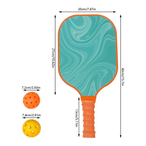 601 Pickleball Paddel 4er Set - Schläger 4er Ball 1er Pack Pickleball Set grün orange - Bild 3 von 16