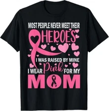 I Wear Pink For My Mom Breast Cancer Awareness Kids Support T-Shirt