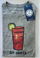 Life Is Good SS Shirt Crusher Tee SEA BREEZE Ocean Cocktail Chest43in Mens M