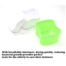 2Pcs Denture Storage Case Mesh False Teeth Box Retainer Container Organizer