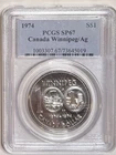 1974 Canada Winnipeg/Ag Silver Dollar $1 PCGS SP67