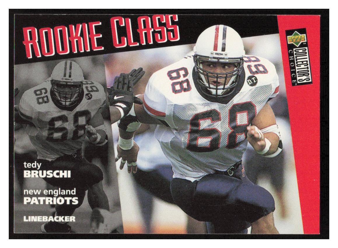 1996 Collector's Choice #37 Tedy Bruschi RC - New England Patriots