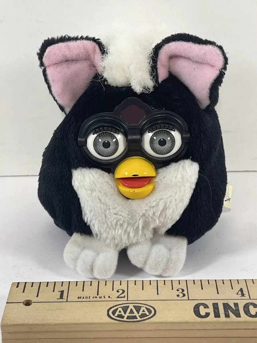 Vintage 1999 Furby Buddies Black W Green Eyes Beanbag Plush W