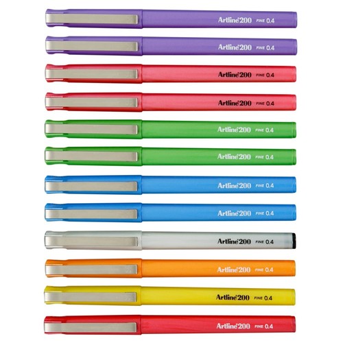 12 x Artline 200 Fineline Pen 0.4mm Fine Fiber Tip EK-200N - Picture 25 of 25