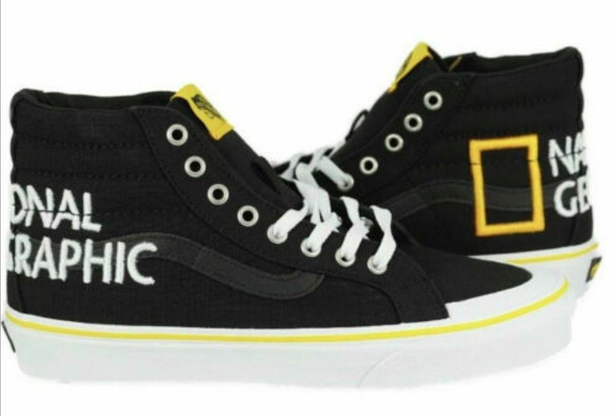 NEW Vans X National Geographic Logo Sk8 Hi Reissue Black  display picture 1
