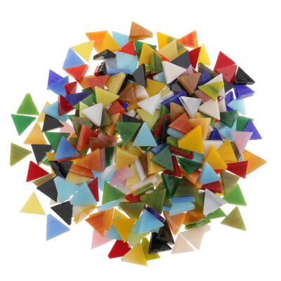 300x gemischte Farbe Dreieck Glas Mosaik Fliesen Tessera für DIY Kunst