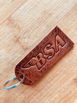 Leder Schlüsselanhänger leather keychain - BSA Motorcycle OG Gold Star A65 B25