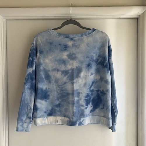 SPLENDID Ladies Thermal Tie Dye Long Sleeve BLUE Waffle Top Size: Small (S) - Picture 14 of 16