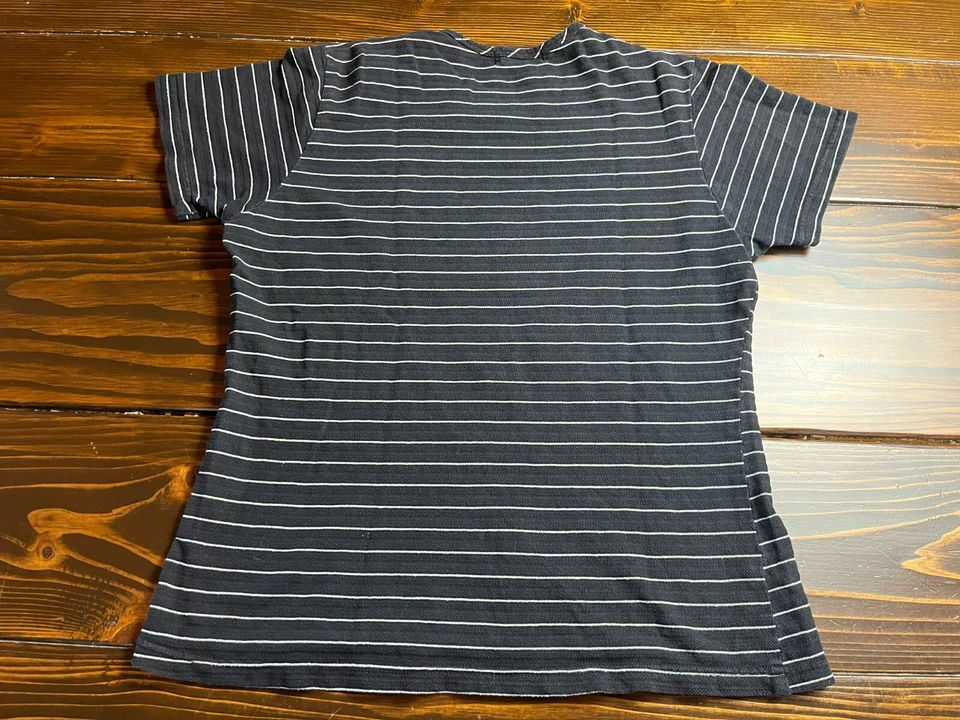 Рубашка One World, женский размер средний, черный серый, в полоску, короткий рукав - Изображение 2 из 4