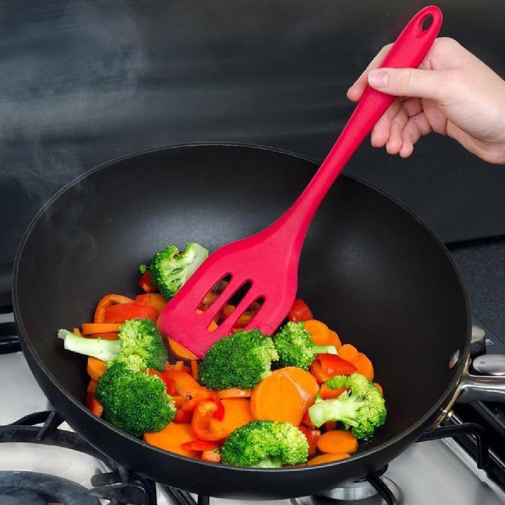 Silicone Spatula Nonstick Fish Slice Egg Slotted Turners New Kitchen H8 Q3C7 я▲