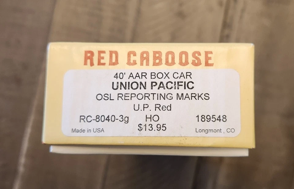 Coche de carga Red Caboose HO: 1937 AAR 40' (UP #189548) NUEVO EN CAJA Union Pacific Foto 3 de 3