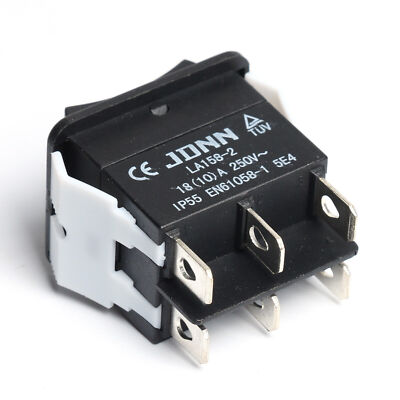 JDNN LA158-2 250V 10A Elektro Schalter Doppel Moment-Wippschalter Wasserdicht