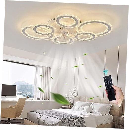 76CM Smart DC Ceiling Fan Light 6-Speed Reversible Remote Control for Bedroom White