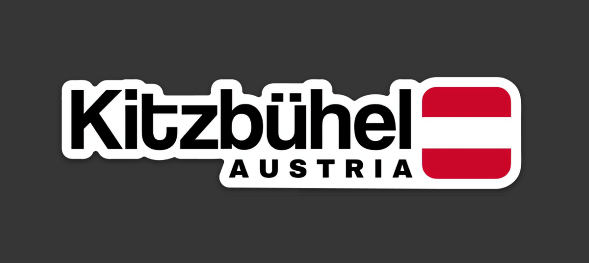 Kitzbühel - Austria - Ski Resort Sticker with Austrian Flag design
