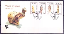 Venda 2009 FDC, Wood Sculpture, Domba Girl, Arts