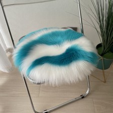 Image of Thicken Faux Fur Cushion Seat Pad Mat Two Tone Thermal Chair Floor Plush Office