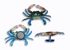 Hand Painted Blue Crab Magnet on Spring 3.5" 36E