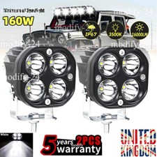 2x 3'' Inch 60W LED Work Light Bar Spot Pods Driving Fog Offroad 4WD SUV ATV UK