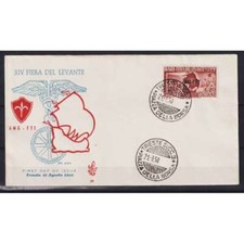 TRIESTE ZONA A 1950 FIERA DI BARI USATO SU BUSTA FDC VENEZIA