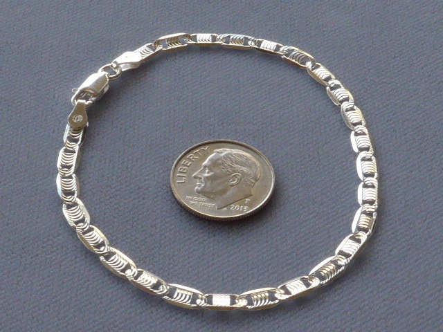 ITALY MADE SILVER925 ANCHOR BRACELET/ブレス 925 Solid Silver Anchor Linked Bracelet Size 8