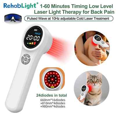 #ad #ad 24 Diodes Red Light Therapy Frequency 10HZ Handheld Human Pet Gym Pain Reducing $264.96
