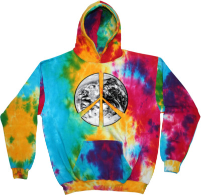 Buy Cool Shirts Peace Hoodie Earth Satellite Symbol Tie Dye Hoody