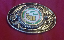 Awesome Rare Shrine Campers Belt Buckle Masonic Freemason western association