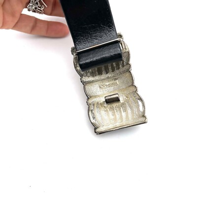 Paquette Women\'s Belt Gold Tone Buckle Clasp Hook Closure Black Leather Strap Paquette Women main image 3