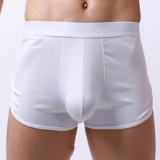 Men Boxers Soft Underpant Mesh Breathable U Convex Pouch Men's Underwear Shorts