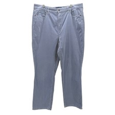 Talbots Corduroy Pants High Waist Straight Leg Blue Gray Curvy Stretch Women 16