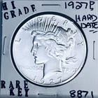 1927 P PEACE SILVER DOLLAR HI GRADE GENUINE U.S. MINT RARE KEY COIN 8871
