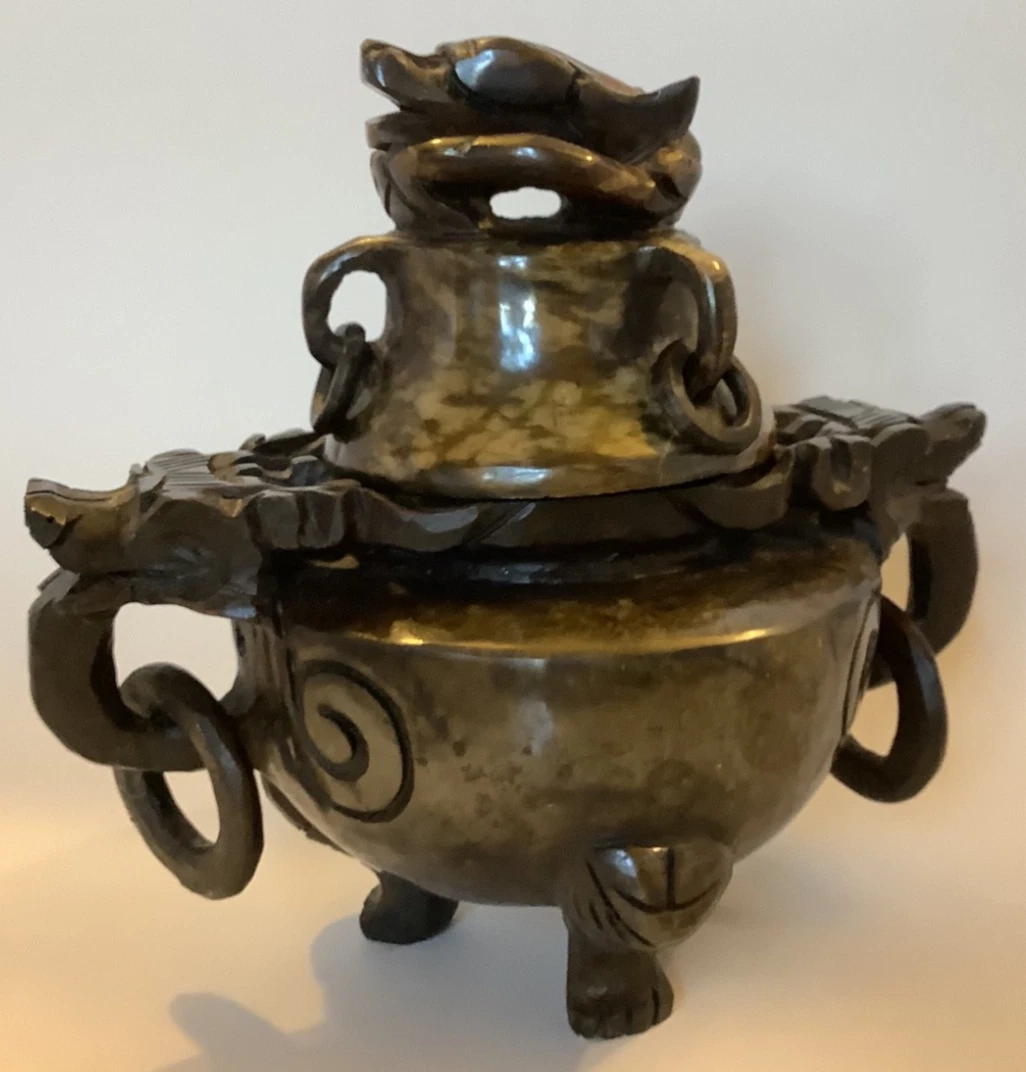 古董原始玉石古董中国香炉| eBay