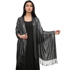 Pashmina Shawls and Wraps for Evening Sparkling Metallic Scarf Long Neck Wrap...