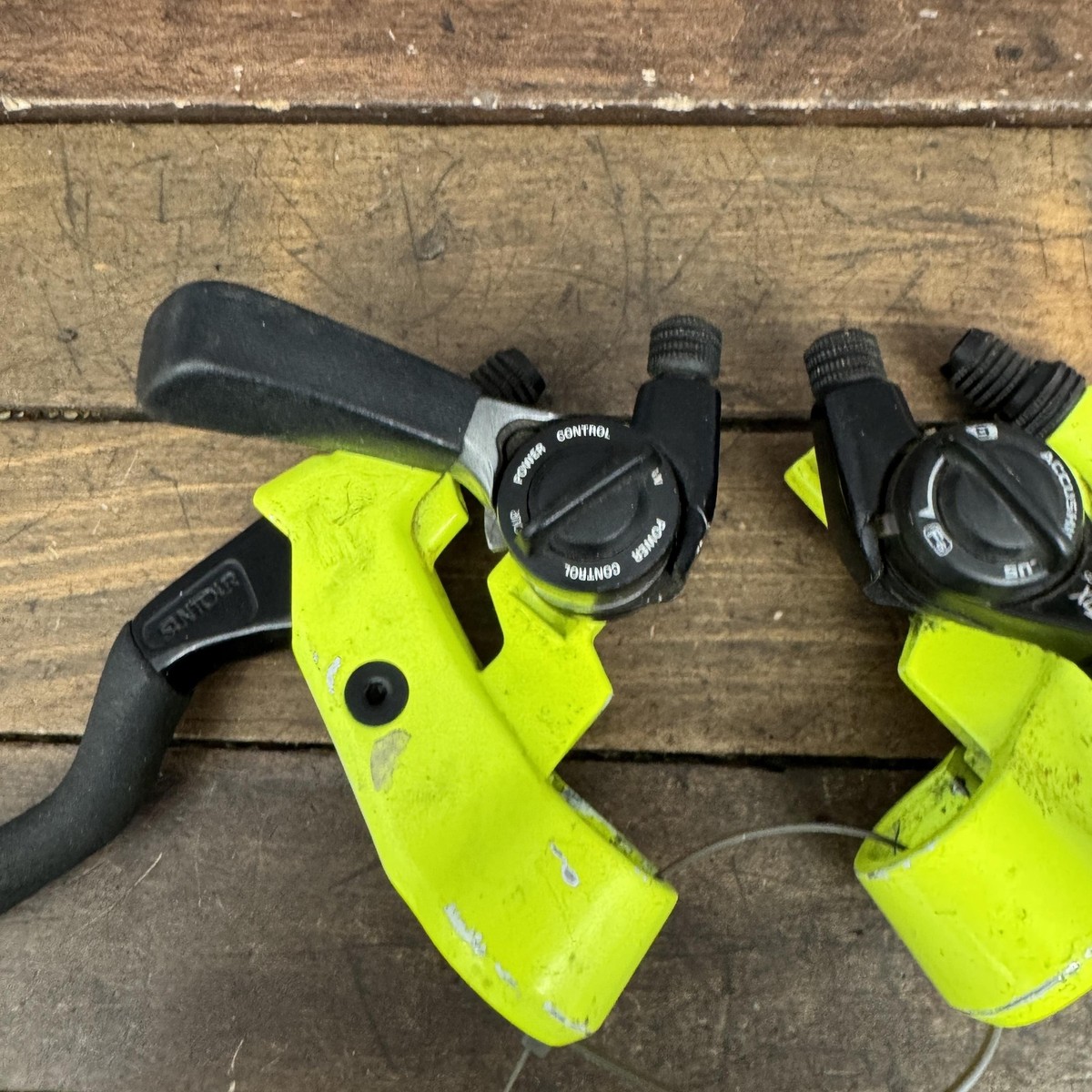 Vintage SunTour Brake Lever Thumb Shifter Combo Set Neon Yellow 6s