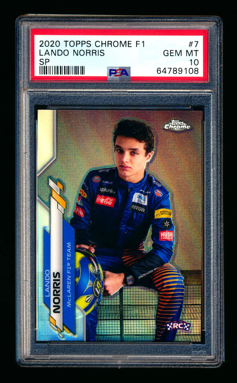 2020 Topps Chrome F1 #7 Lando Norris RC Refractor Image Variation SP PSA 10