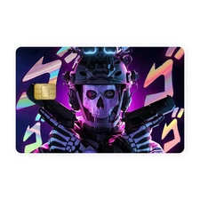 2 Pack COD Warzone Skeleton Mask Credit Debit Card Sticker Vinyl Decal Skin Cool