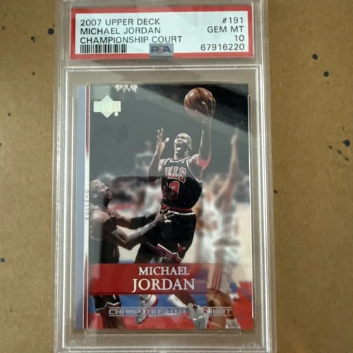 MICHAEL JORDAN 2007-08 UPPER DECK CHAMPIONSHIP COURT PSA 10 GEM MINT CARD #191!