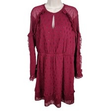 Vestido Kaari Azul Berry Vino Metálico Diamante Volantes L Gasa Transparente Romántico