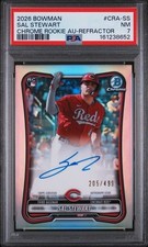 2026 Bowman Sal Stewart Chrome Auto Autograph RC Refractor #/499 Reds PSA 7