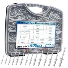 900Pcs Pop Rivets Assortment Kit Packed in 900Pcs Kit with Handheld box Silver