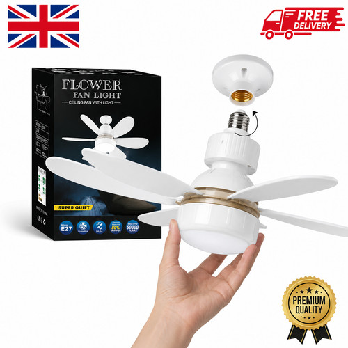 LED Ceiling Fan Light - With Edison / Bayonet Adapter Fitting - With Remote. E27