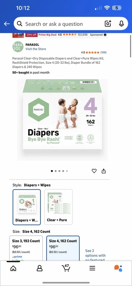 Size 4 Diapers & Wipes Bundle Brand New In Box - Image 2 of 2