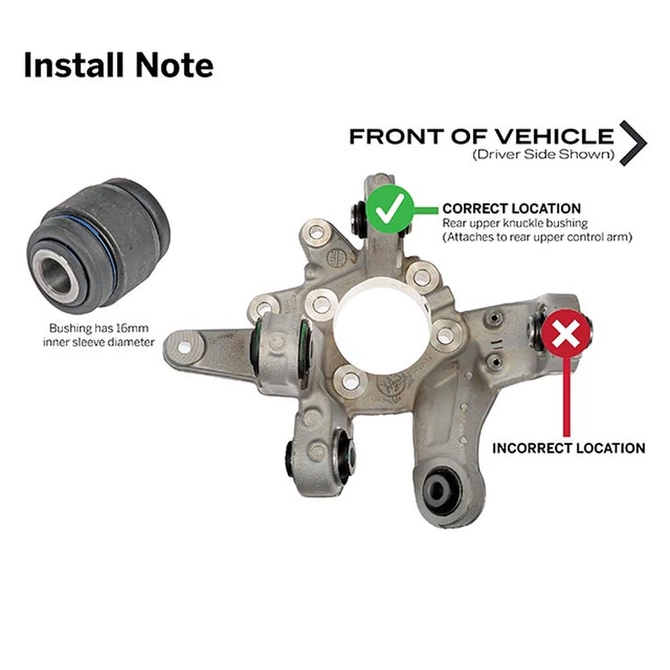Buje de nudillo de suspensión Dorman 905-531 para modelos seleccionados de Ford Lincoln 09-19 Foto 3 de 4