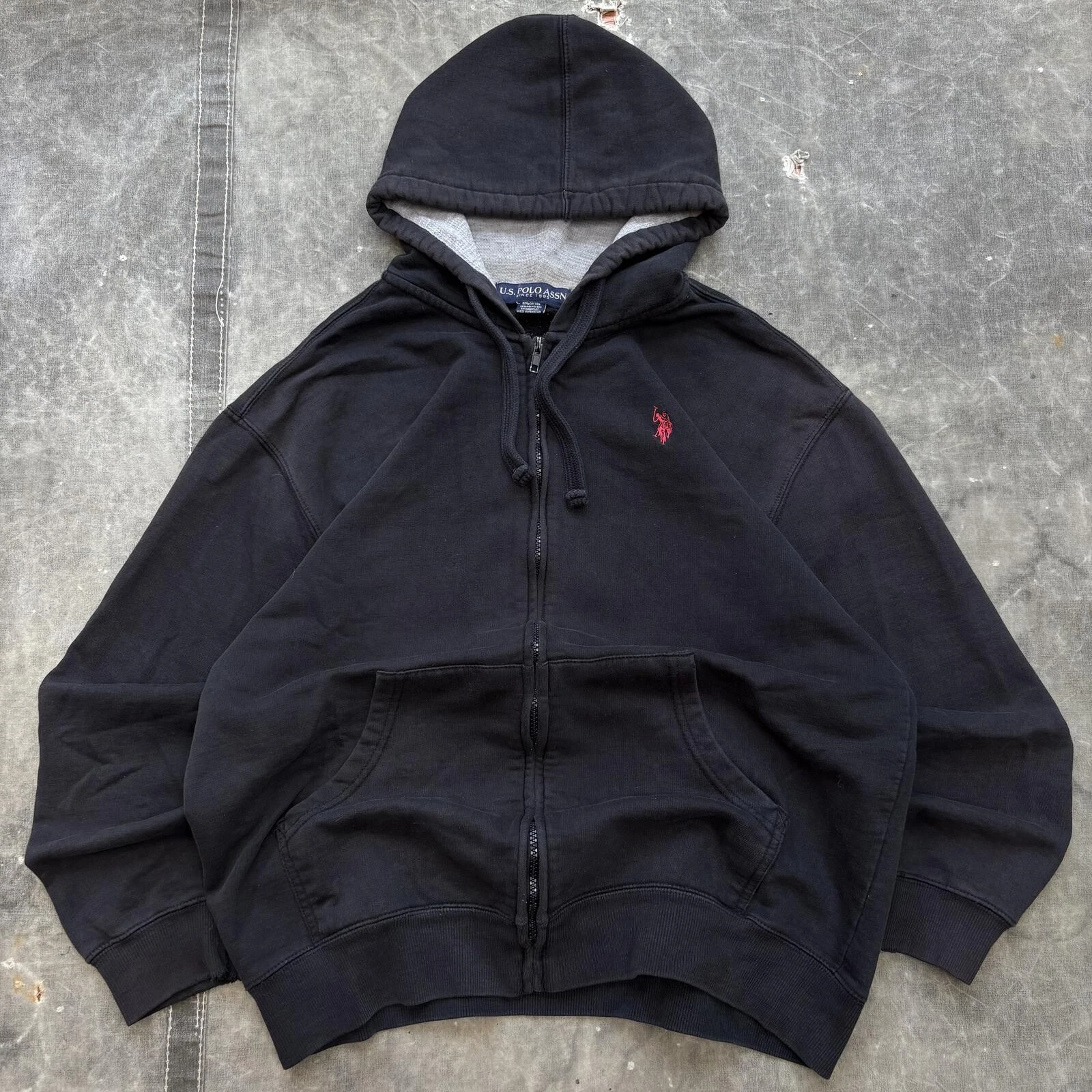 Vintage Y2K U.S. Polo Assn. Full Zip Thermal Lined Hoodie