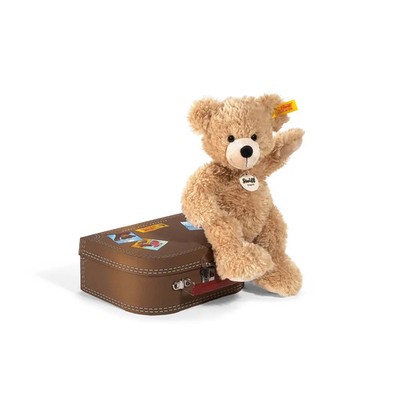 Steiff Plüschtier-Kofferset mit Teddybär, Plüsch, ca. 28 cm, beige