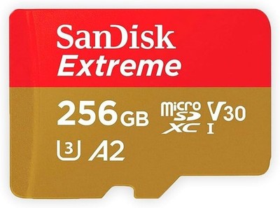 SanDisk 256GB Extreme MicroSDXC UHS-I Memory Card - C10, U3, V30, 4K, A2, Micro