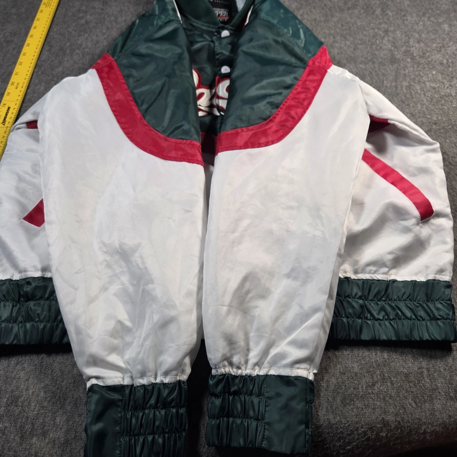 Copper Rivet Racing Bomber Jacket Mens XL Green White Speed Freak Streetwear image 5