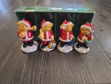VTG Ceramic Santa Teddy Bear Figurines - Set of 4 - In Box
